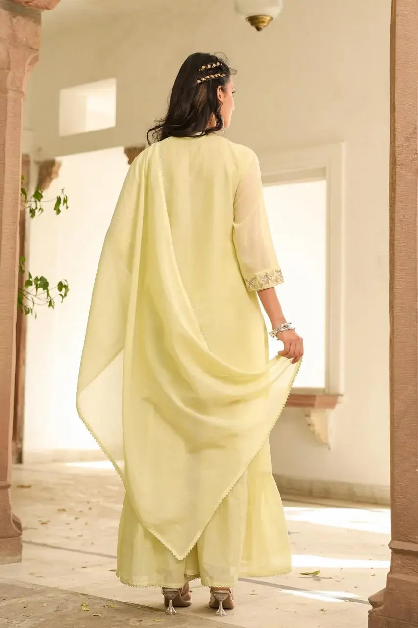 Samaira – Lemon Yellow Gota Patti Sharara Suit Premium Collection Nivishas - Sec46