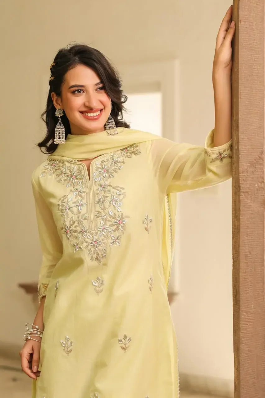 Samaira – Lemon Yellow Gota Patti Sharara Suit Premium Collection Nivishas - Sec46