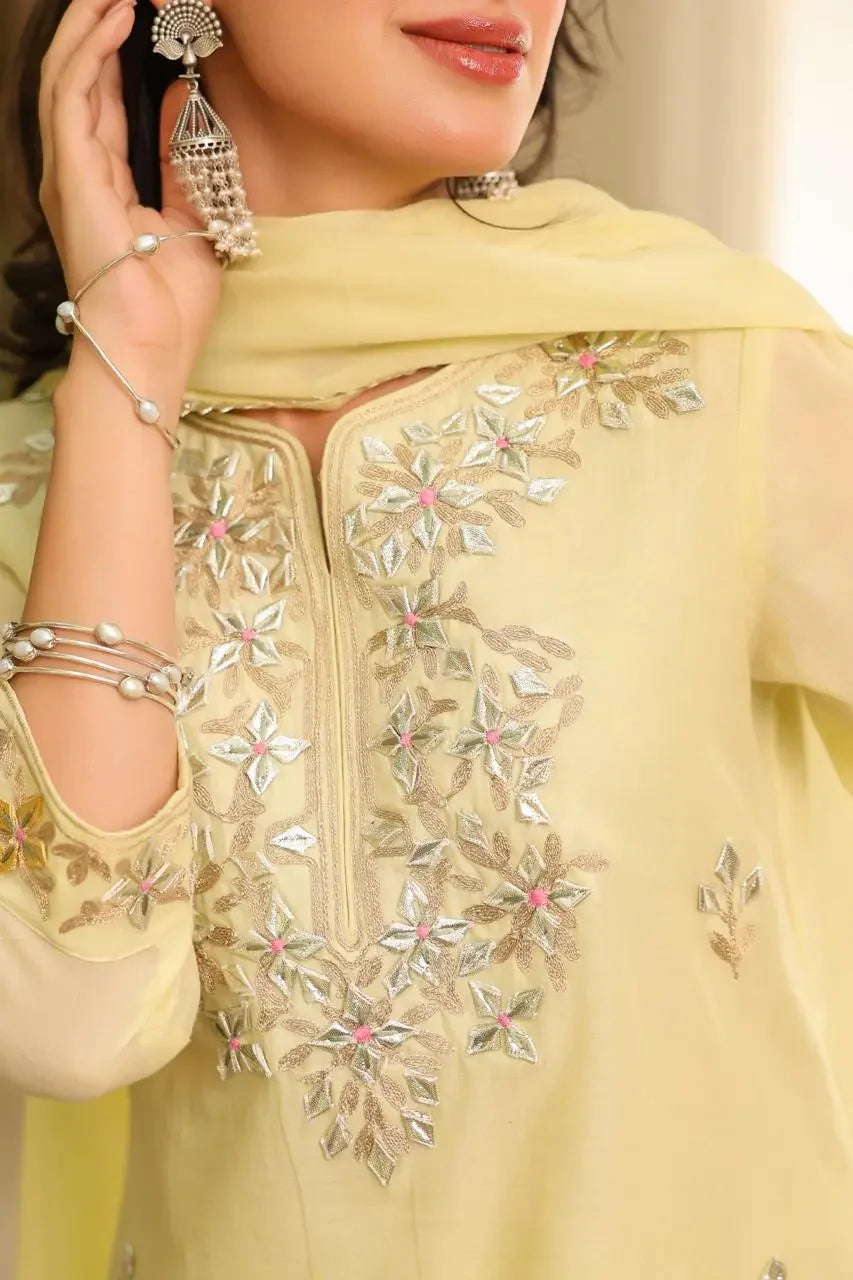 Samaira – Lemon Yellow Gota Patti Sharara Suit Premium Collection Nivishas - Sec46