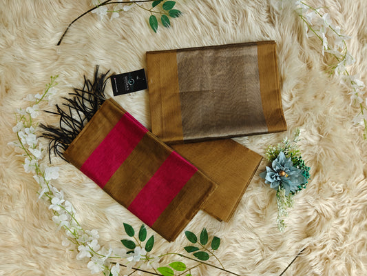 Svara Gold – Maheshwari Silk Unstitched Suit Set