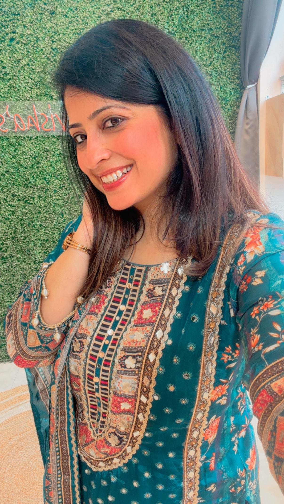 Teal Noorvista Stitched Suit Set