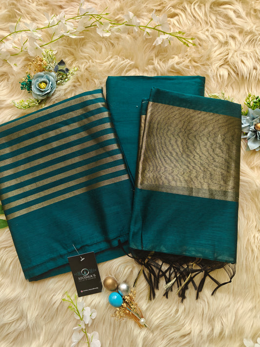 Zaraa – Teal Essence Unstitched Suit Set