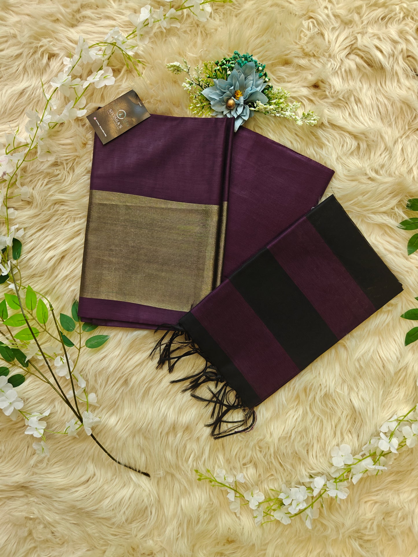 Svara Plum – Maheshwari Silk Unstitched Suit Set