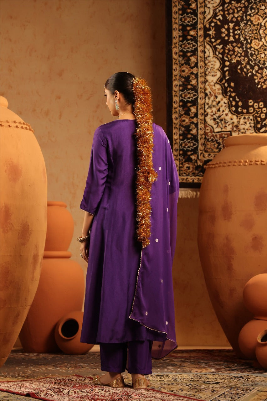 Violet Majesty – Gota Glimmer Suit Set