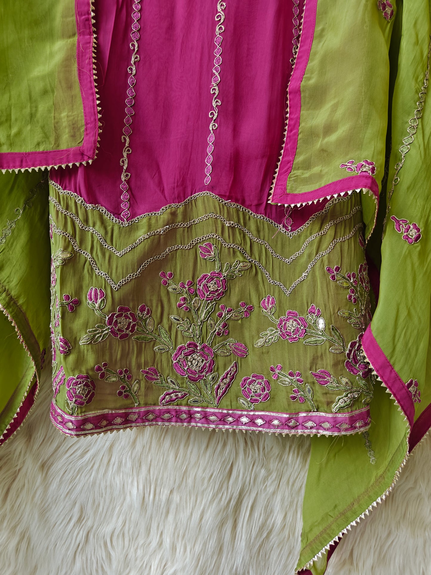Mira – Rose Pink Unstitched Suit Set - Nivisha's