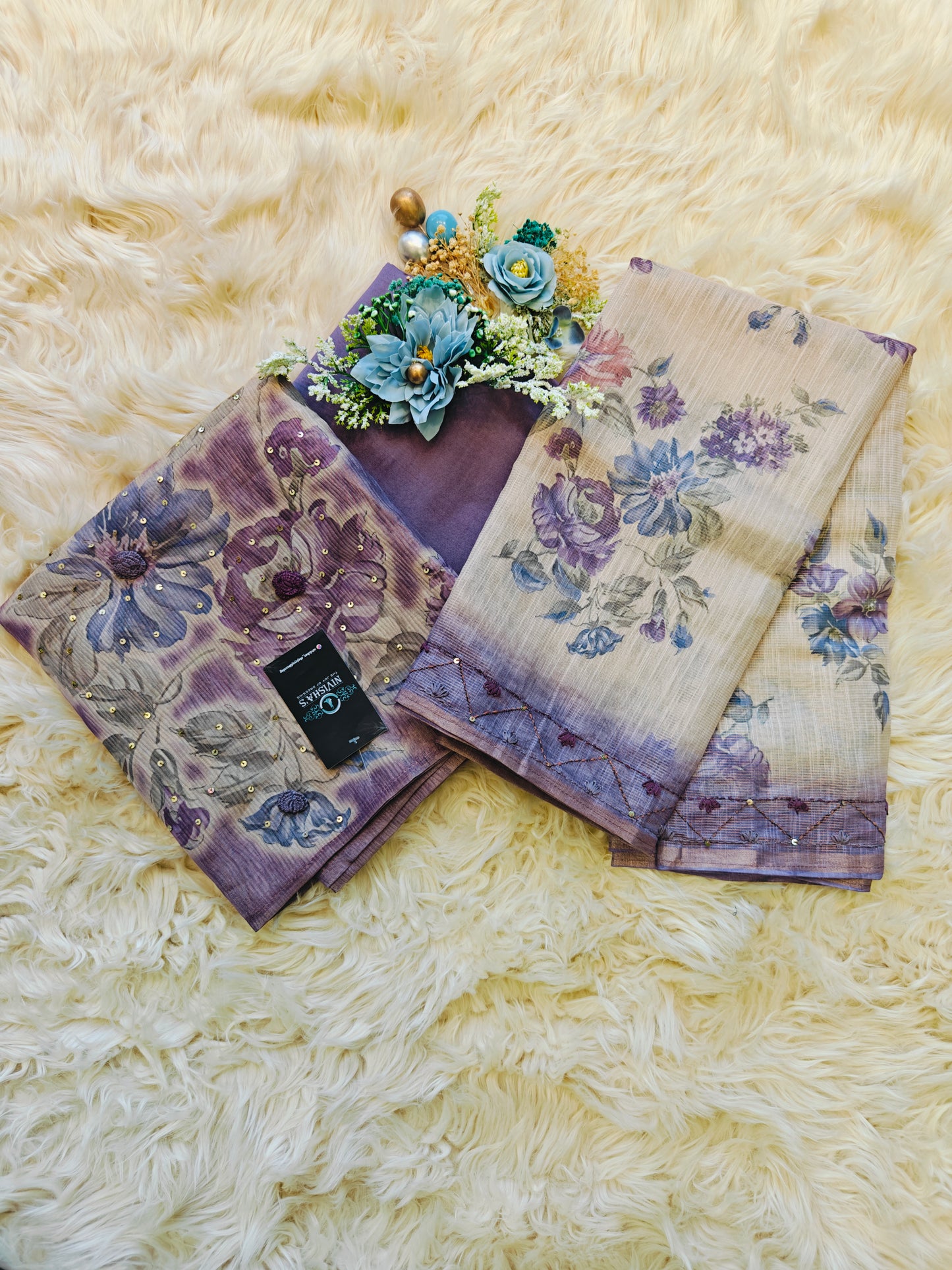 Lavender Whispers – Floral Embroidered Unstitched Suit Set