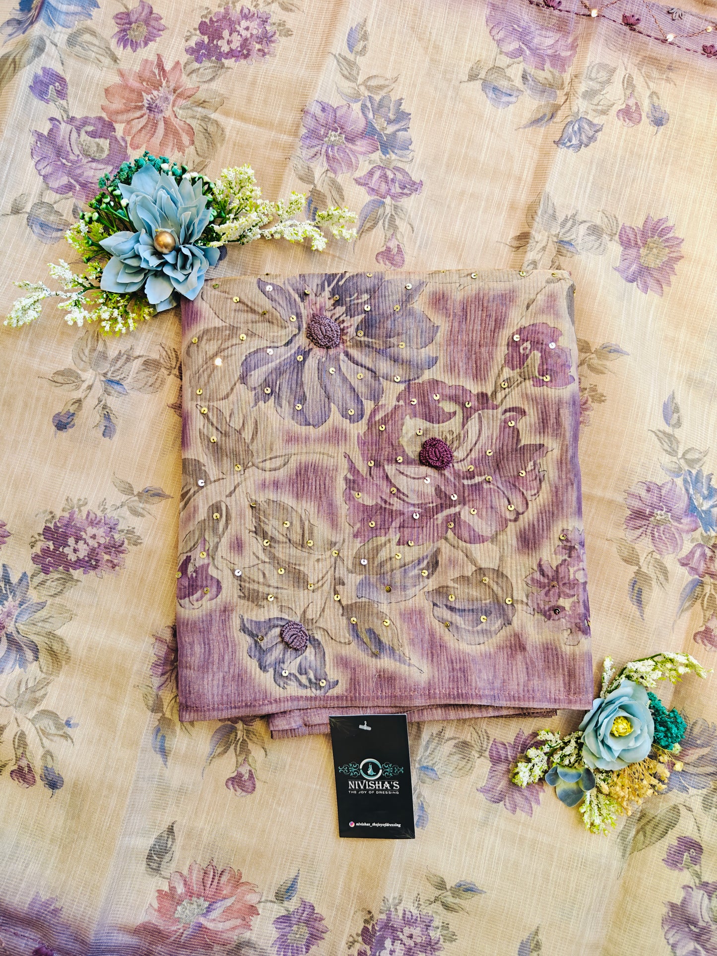 Lavender Whispers – Floral Embroidered Unstitched Suit Set