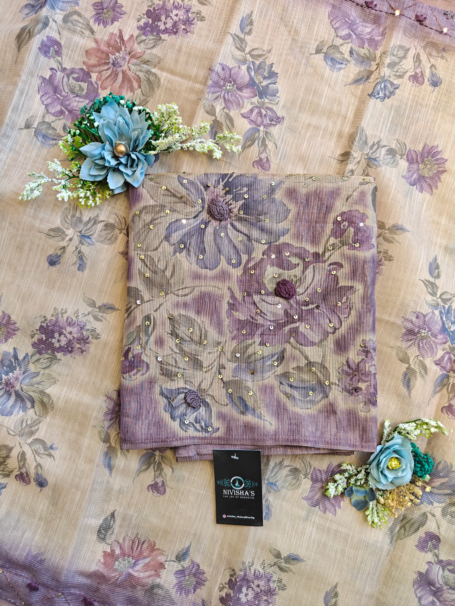 Lavender Whispers – Floral Embroidered Unstitched Suit Set