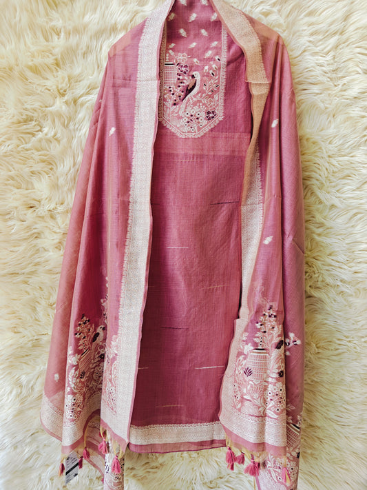 Rose Reverie – Embroidered Unstitched Suit Set