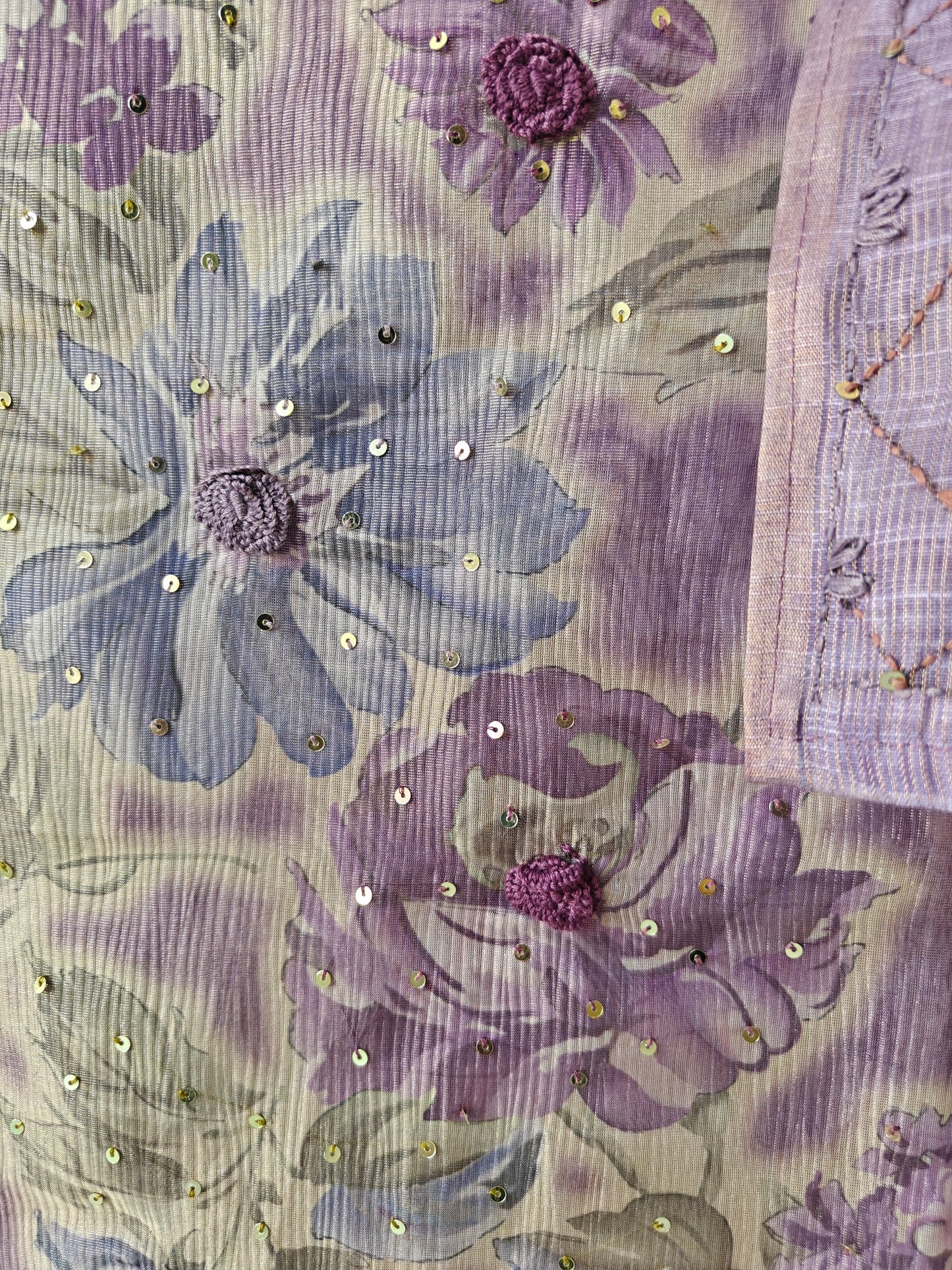 Lavender Whispers – Floral Embroidered Unstitched Suit Set