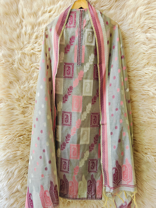 Mystic Orchid – Kashmiri Embroidered Unstitched Suit Set