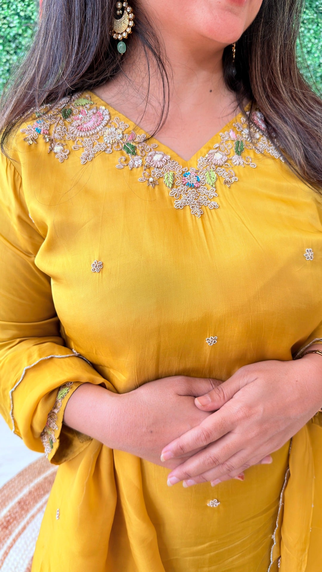 Zelina Mustard – Handcrafted Sharara Set