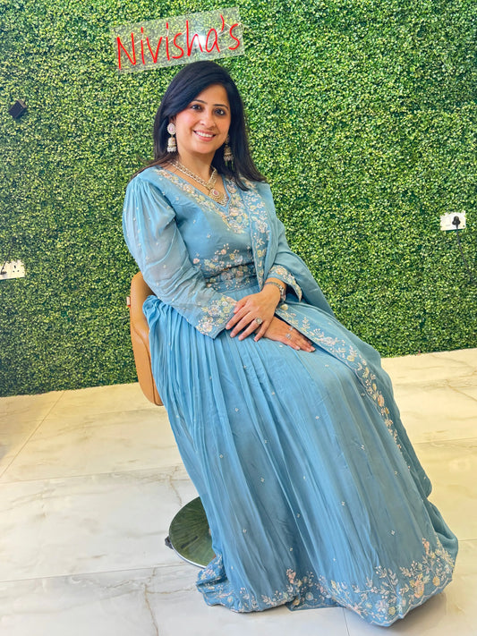 Celeste Bloom – Embroidered Lehenga with Dupatta Nivishas - Sec46