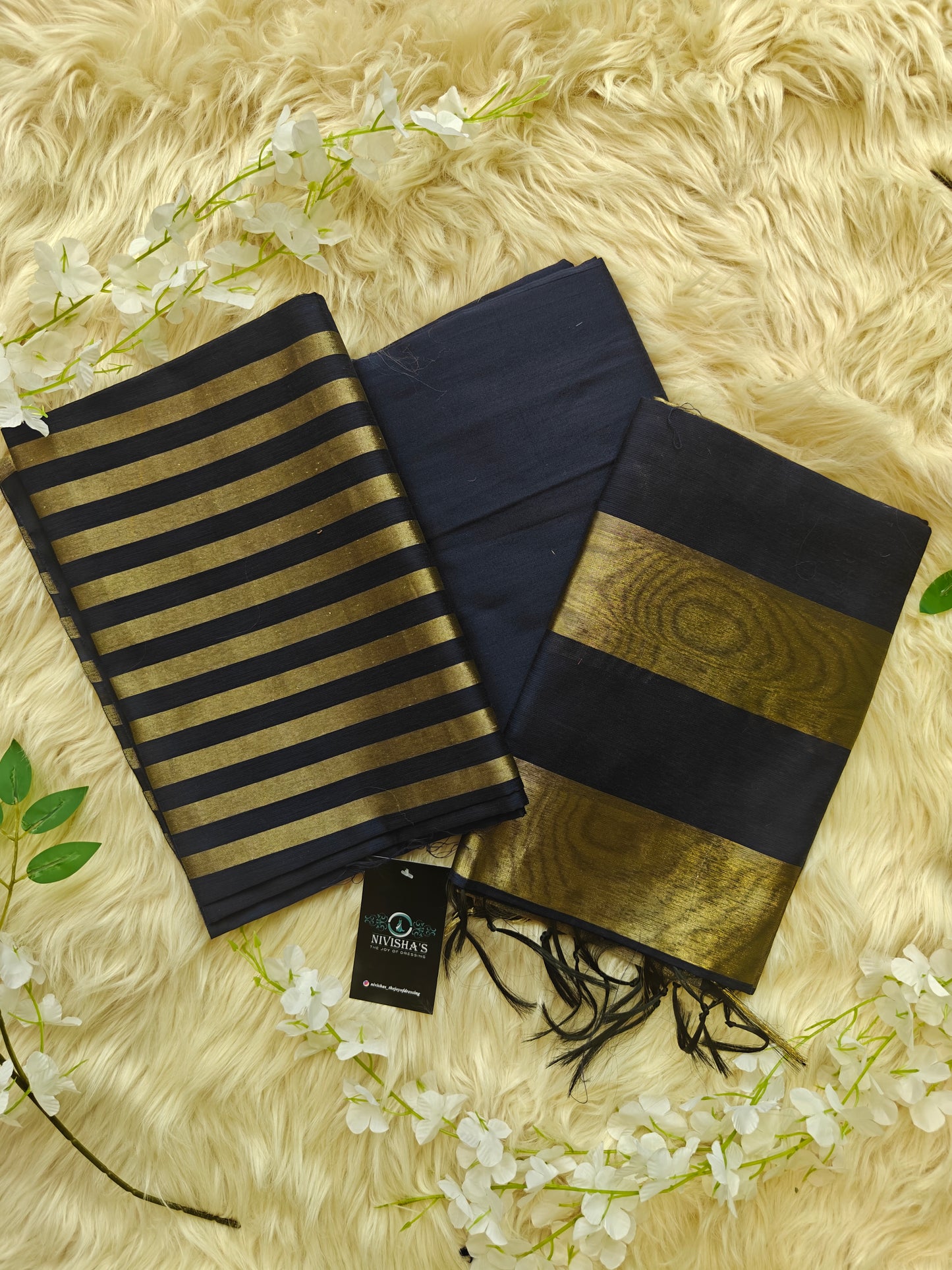 Zaraa – Midnight Black Unstitched Suit Set