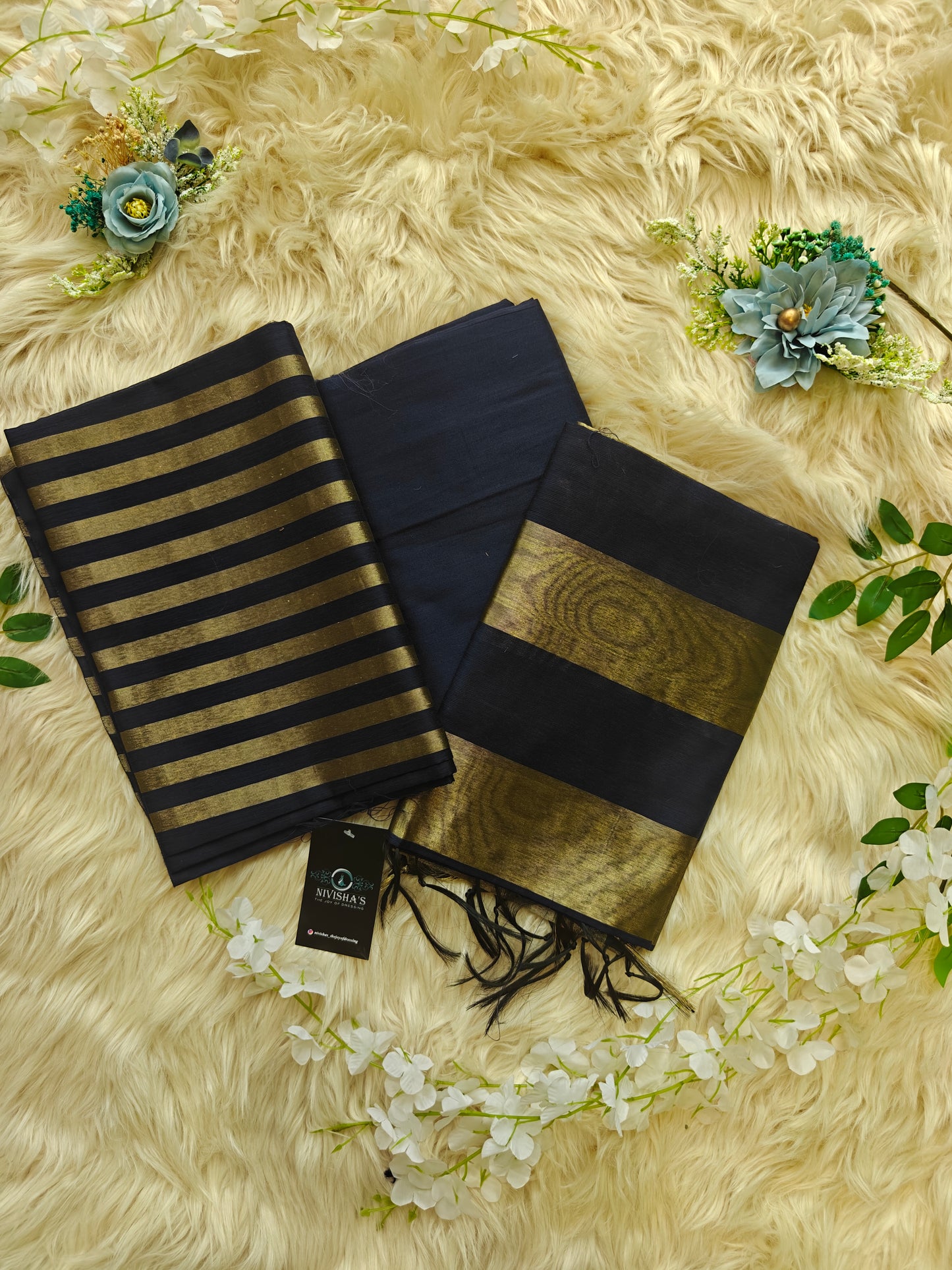 Zaraa – Midnight Black Unstitched Suit Set