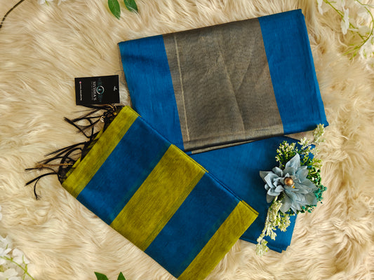 Svara Blue – Maheshwari Silk Unstitched Suit Set