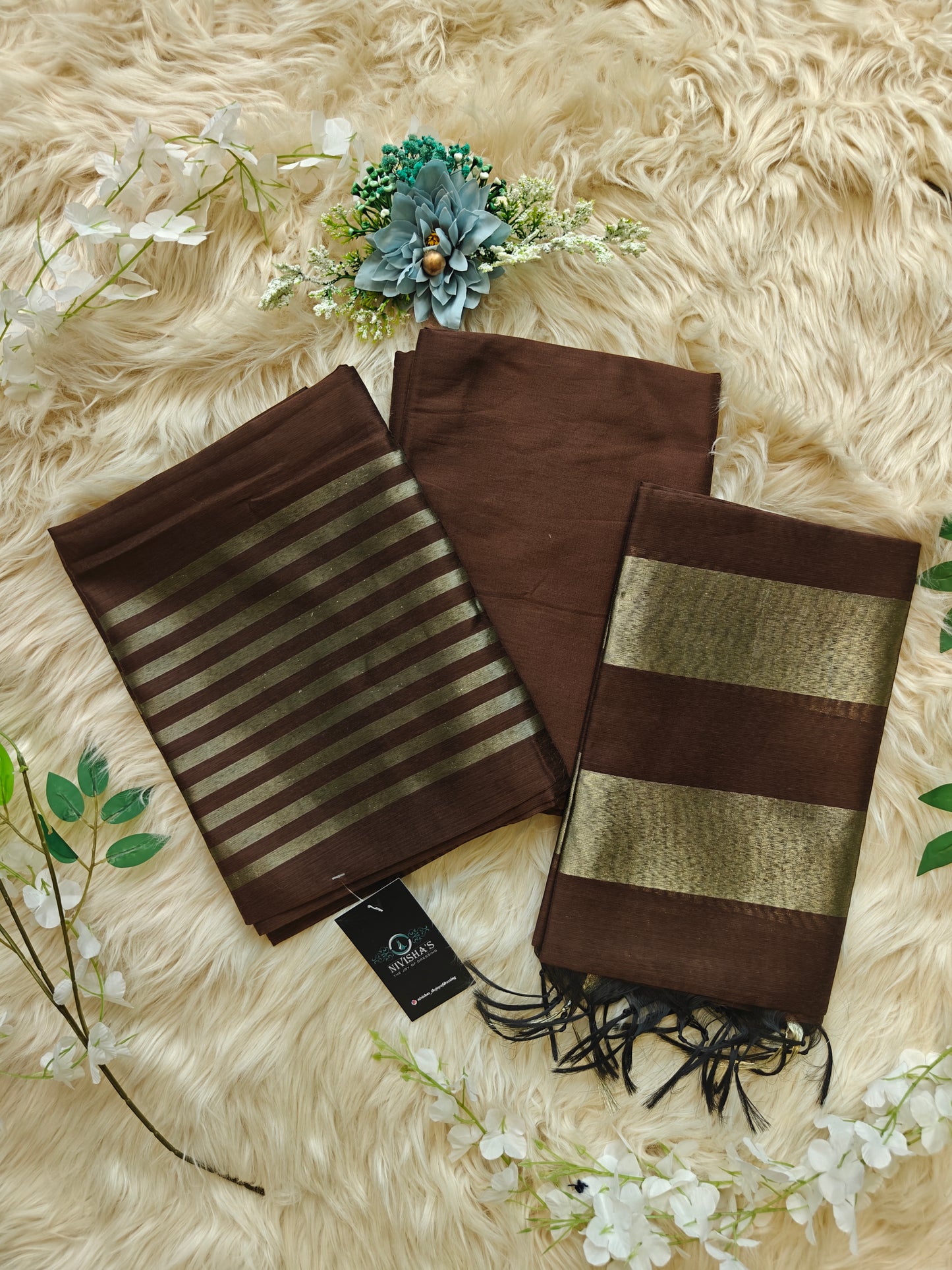 Zaraa – Mocha Brown Unstitched Suit Set