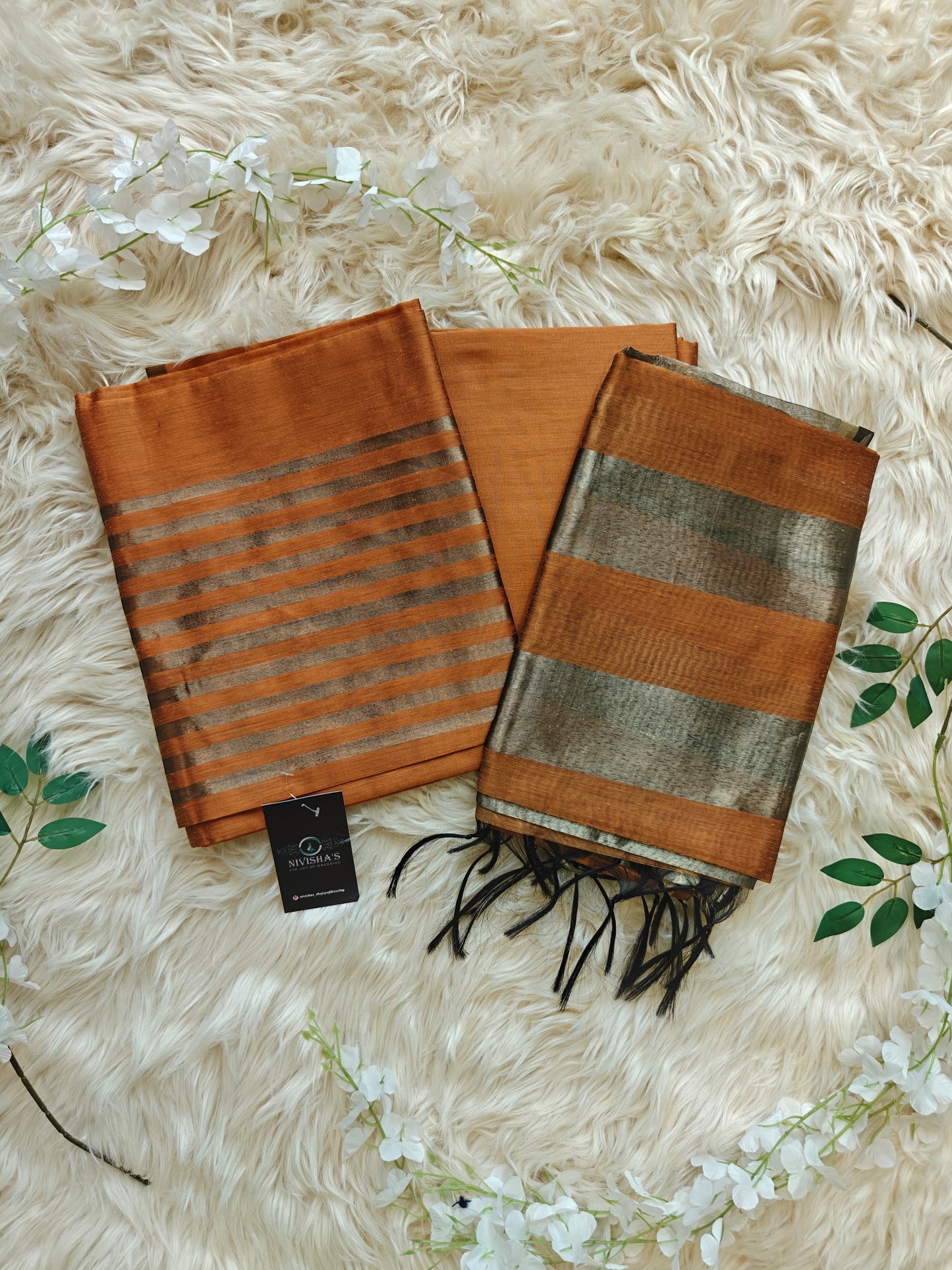 Zaraa – Rust Glow Unstitched Suit Set